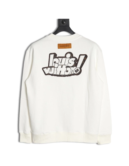 Louis Vuitton lettering embroidered sweatshirt,Cheap Replica Reps Louis Vuitton