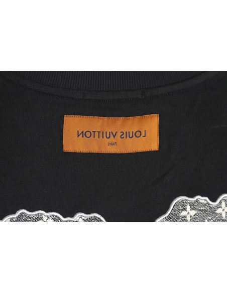 Louis Vuitton Cloud Lettering Embroidered Sweatshirt TSK1,Cheap Replica Reps Louis Vuitton