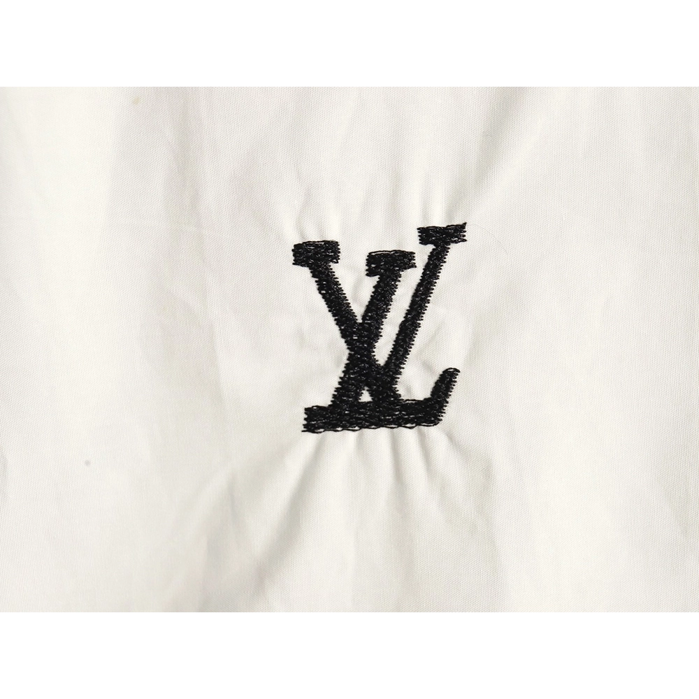 Louis Vuitton Colorful Monogram Embroidered Denim Pocket Shirt,Cheap Replica Reps Louis Vuitton