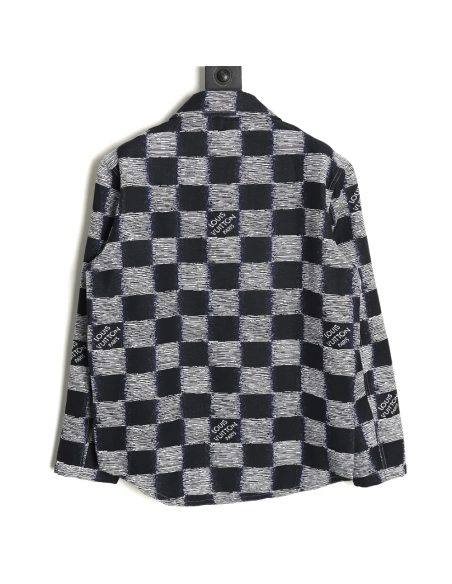 Louis Vuitton Checkerboard Long Sleeve Shirt Jacket,Cheap Replica Reps Louis Vuitton