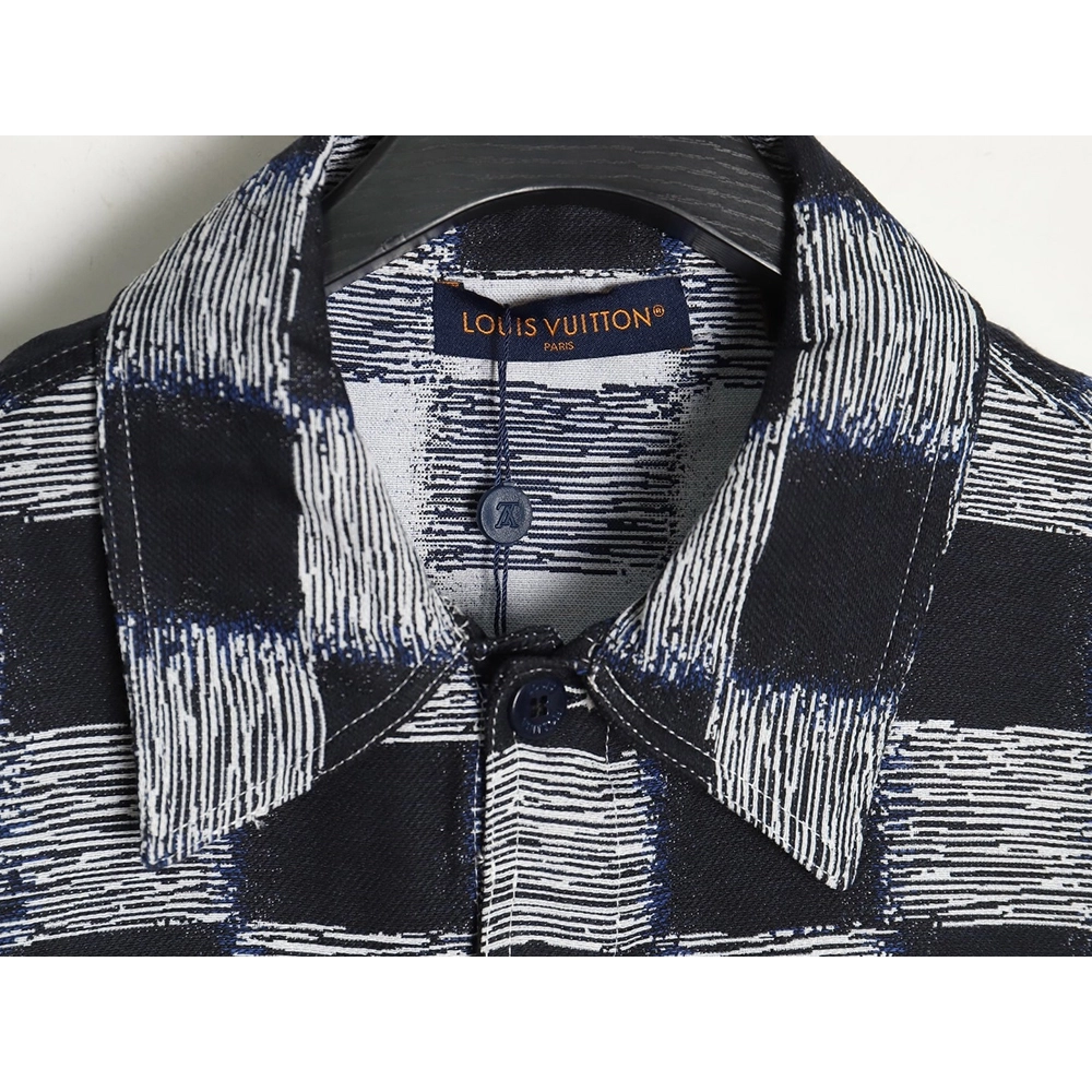 Louis Vuitton Checkerboard Long Sleeve Shirt Jacket,Cheap Replica Reps Louis Vuitton