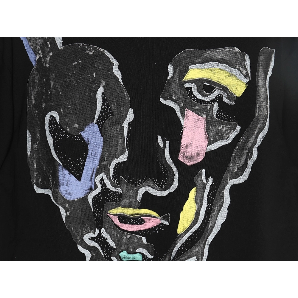 Louis Vuitton face sketch print short sleeves TSK1,Cheap Replica Reps Louis Vuitton