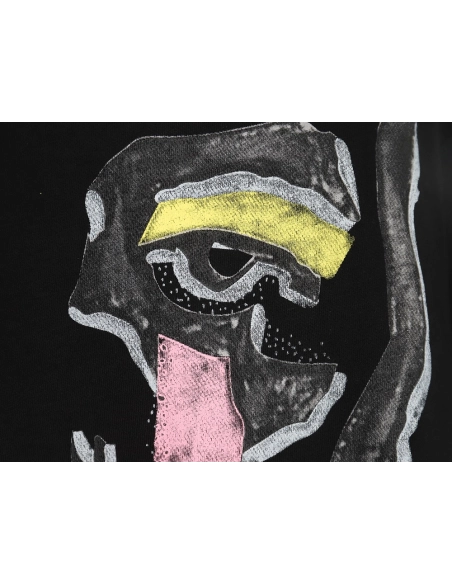 Louis Vuitton face sketch print short sleeves TSK1,Cheap Replica Reps Louis Vuitton