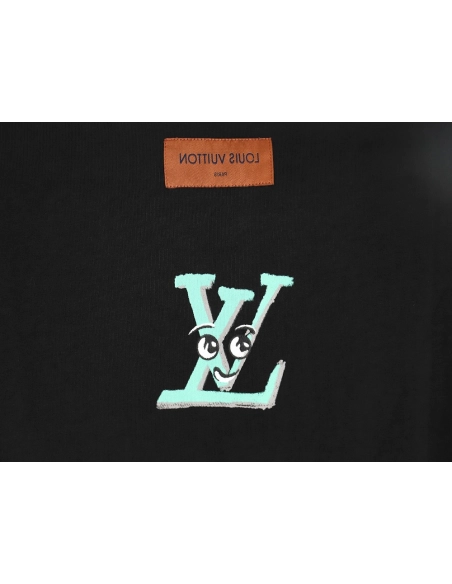 Louis Vuitton face sketch print short sleeves TSK1,Cheap Replica Reps Louis Vuitton