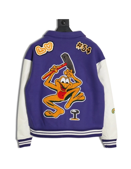 Louis vuitton baseball jacket with lettering logo TSK2,Cheap Replica Reps Louis Vuitton