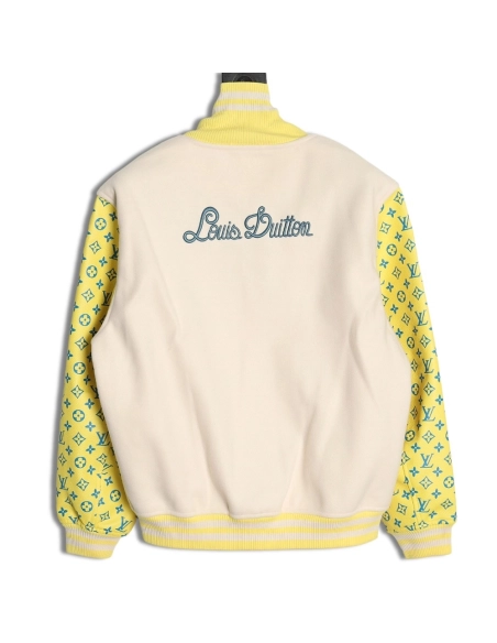 Louis vuitton baseball jacket with lettering logo TSK1,Cheap Replica Reps Louis Vuitton