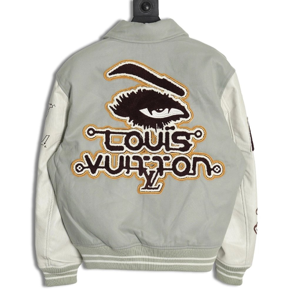 Louis vuitton devils eye geometric heavy embroidery baseball jacket,Cheap Replica Reps Louis Vuitton