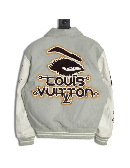 Louis vuitton devils eye geometric heavy embroidery baseball jacket,Cheap Replica Reps Louis Vuitton