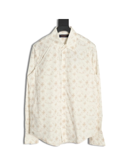 Louis Vuitton Gold Print Shirt SXL,Cheap Replica Reps Louis Vuitton