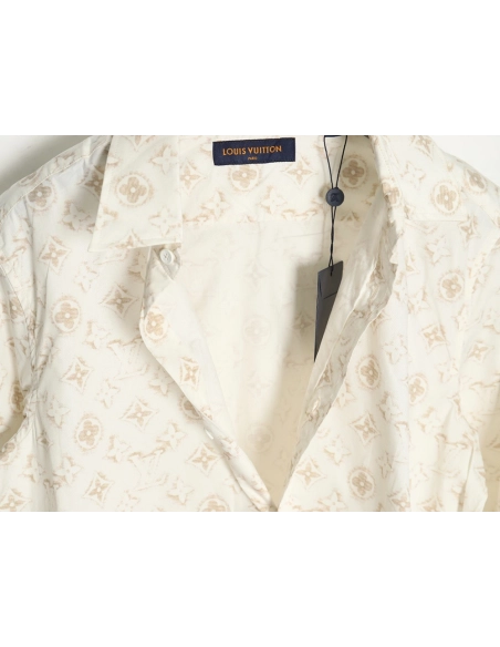Louis Vuitton Gold Print Shirt SXL,Cheap Replica Reps Louis Vuitton