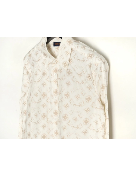Louis Vuitton Gold Print Shirt SXL,Cheap Replica Reps Louis Vuitton