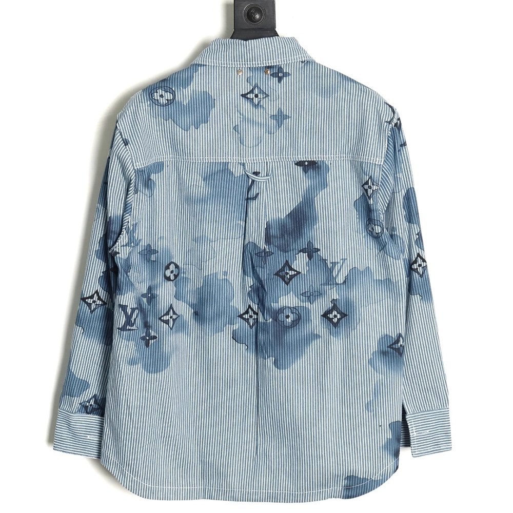 Louis vuitton blue ink monogram denim shirt jacket SXL,Cheap Replica Reps Louis Vuitton