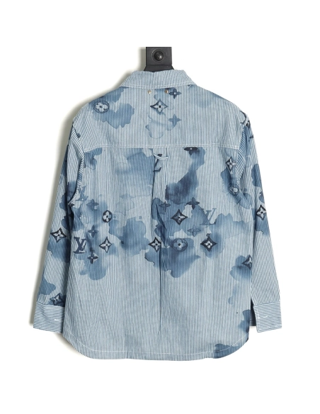 Louis vuitton blue ink monogram denim shirt jacket SXL,Cheap Replica Reps Louis Vuitton
