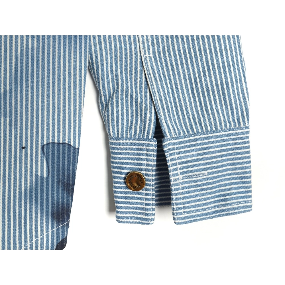 Louis vuitton blue ink monogram denim shirt jacket SXL,Cheap Replica Reps Louis Vuitton