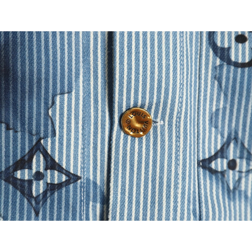Louis vuitton blue ink monogram denim shirt jacket SXL,Cheap Replica Reps Louis Vuitton