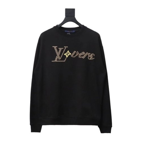 Louis Vuitton longsleeved sweatshirt with metal studs,Cheap Replica Reps Louis Vuitton