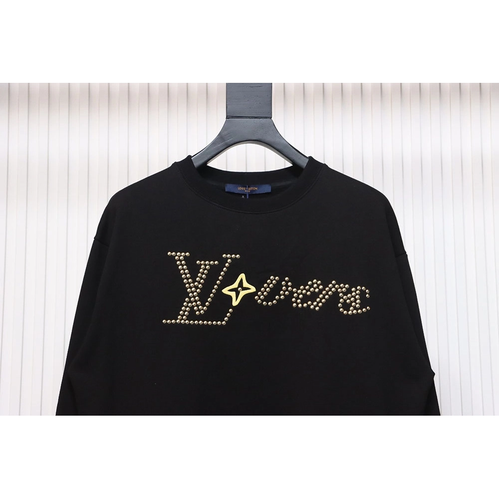 Louis Vuitton longsleeved sweatshirt with metal studs,Cheap Replica Reps Louis Vuitton