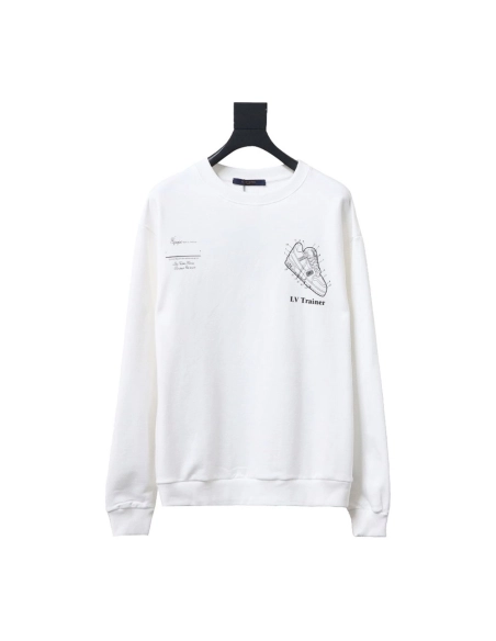 Louis Vuitton lettering shoe print crewneck sweatshirt TSK1,Cheap Replica Reps Louis Vuitton