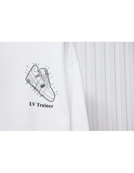 Louis Vuitton lettering shoe print crewneck sweatshirt TSK1,Cheap Replica Reps Louis Vuitton