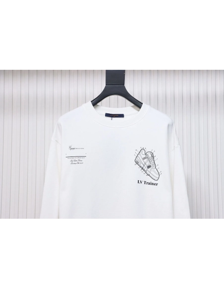Louis Vuitton lettering shoe print crewneck sweatshirt TSK1,Cheap Replica Reps Louis Vuitton