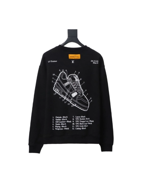 Louis Vuitton lettering shoe print crewneck sweatshirt,Cheap Replica Reps Louis Vuitton
