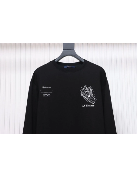 Louis Vuitton lettering shoe print crewneck sweatshirt,Cheap Replica Reps Louis Vuitton