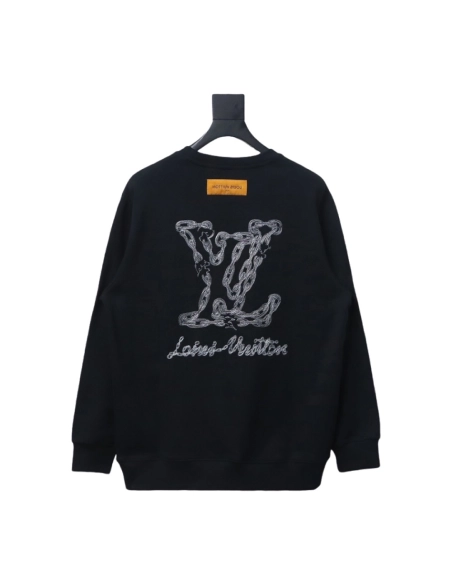 Louis Vuitton embroidered logo crew neck sweatshirt TSK1,Cheap Replica Reps Louis Vuitton