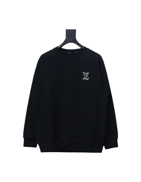 Louis Vuitton embroidered logo crew neck sweatshirt TSK1,Cheap Replica Reps Louis Vuitton