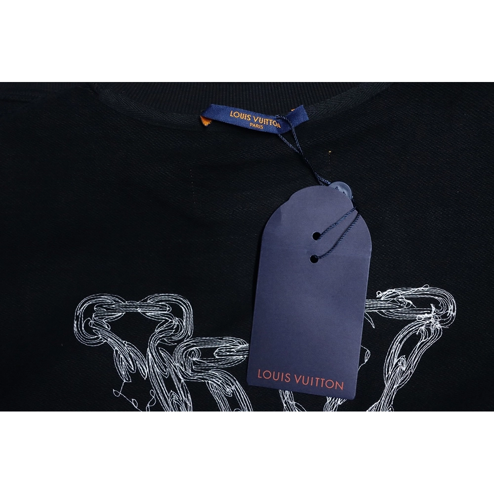 Louis Vuitton embroidered logo crew neck sweatshirt TSK1,Cheap Replica Reps Louis Vuitton