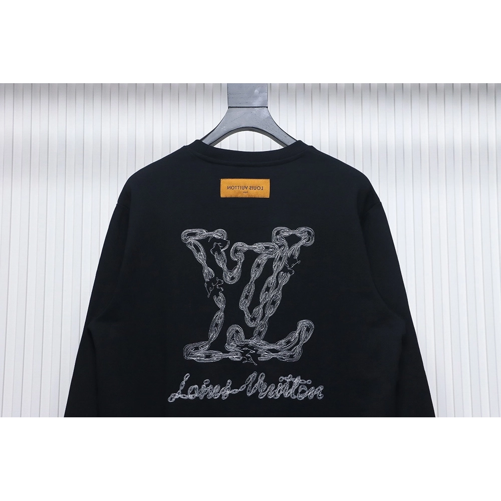 Louis Vuitton embroidered logo crew neck sweatshirt TSK1,Cheap Replica Reps Louis Vuitton