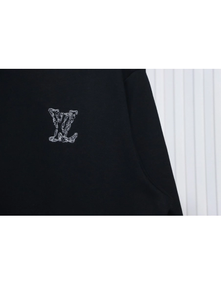 Louis Vuitton embroidered logo crew neck sweatshirt TSK1,Cheap Replica Reps Louis Vuitton