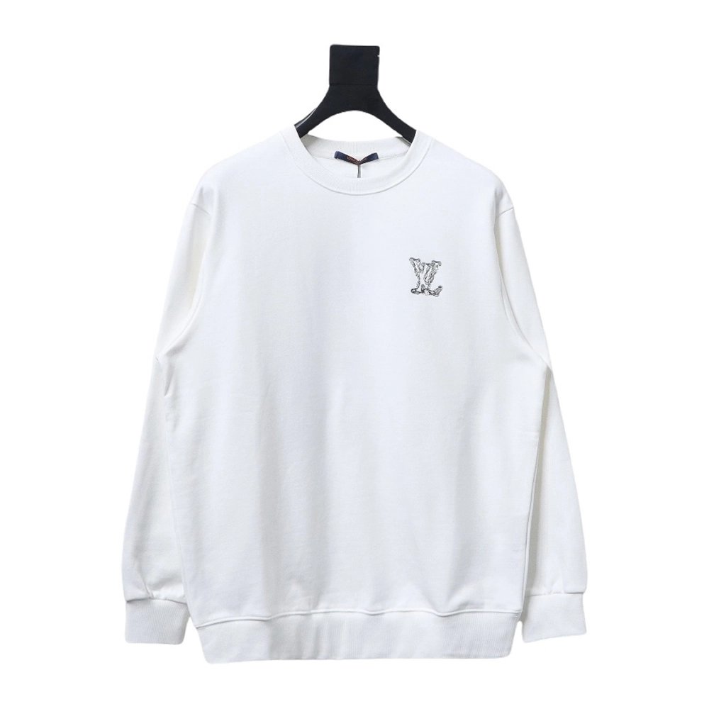 Louis Vuitton embroidered logo crew neck sweatshirt,Cheap Replica Reps Louis Vuitton