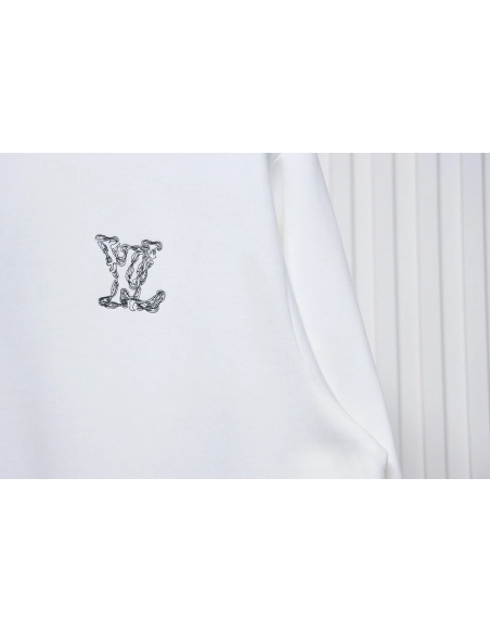 Louis Vuitton embroidered logo crew neck sweatshirt,Cheap Replica Reps Louis Vuitton