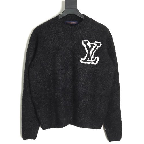 Louis Vuitton Logo Knit Crewneck Sweater TSK1,Cheap Replica Reps Louis Vuitton