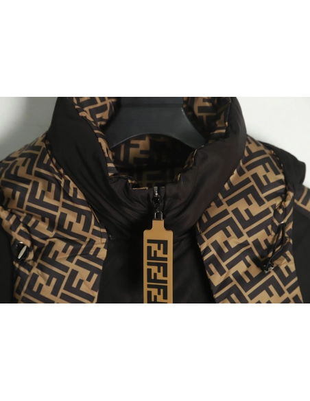 Fendi classic double F monogram doublesided down jacket TSK1,Cheap Replica Reps Fendi