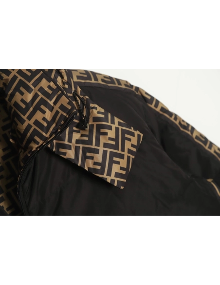 Fendi classic double F monogram doublesided down jacket TSK1,Cheap Replica Reps Fendi