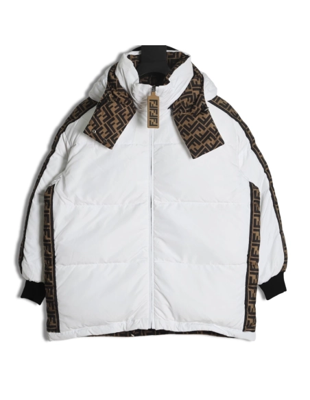 Fendi classic double F monogram doublesided down jacket,Cheap Replica Reps Fendi