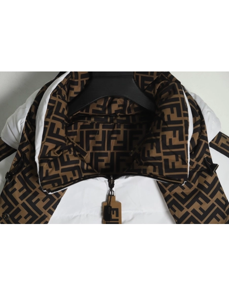 Fendi classic double F monogram doublesided down jacket,Cheap Replica Reps Fendi
