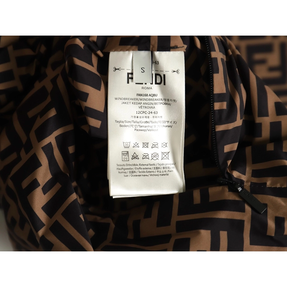 Fendi allover print reversible standup collar jacket TSK1 SXL,Cheap Replica Reps Fendi