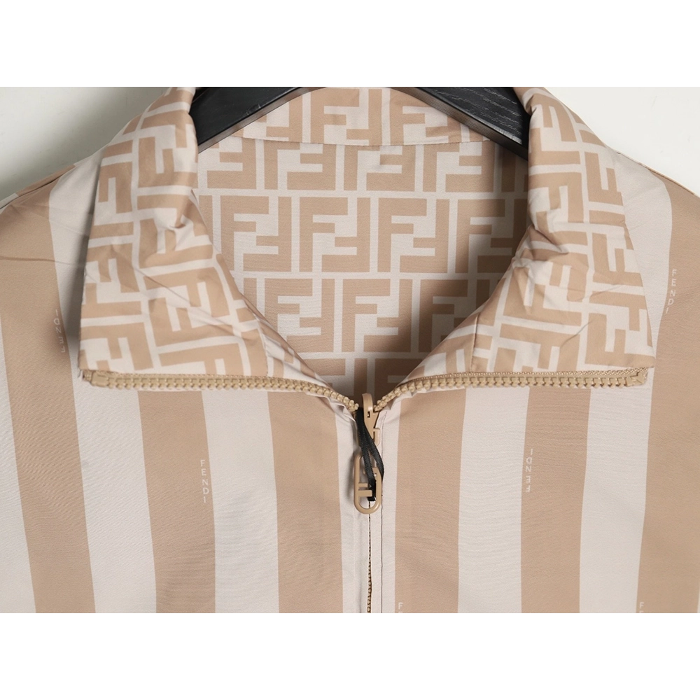 Fendi allover print reversible standup collar jacket SXL,Cheap Replica Reps Fendi