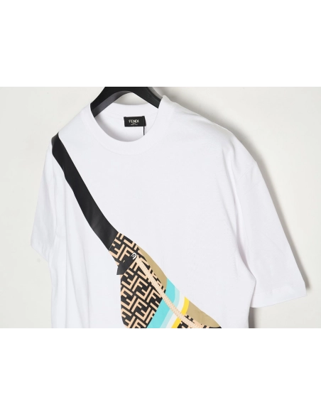 Fendi chest bag print short sleeve,Cheap Replica Reps Fendi