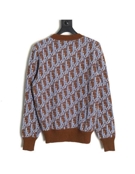 Dior monogram jacquard crew neck sweater TSK1,Cheap Replica Reps Dior
