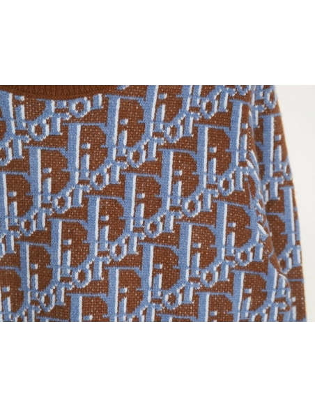 Dior monogram jacquard crew neck sweater TSK1,Cheap Replica Reps Dior