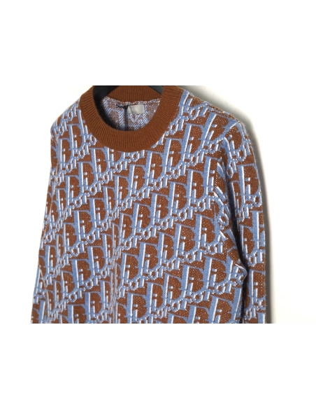 Dior monogram jacquard crew neck sweater TSK1,Cheap Replica Reps Dior