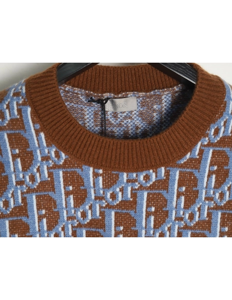 Dior monogram jacquard crew neck sweater TSK1,Cheap Replica Reps Dior