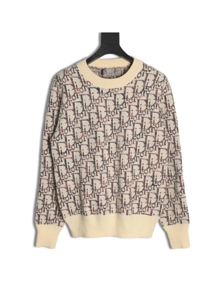 Dior monogram jacquard crew neck sweater,Cheap Replica Reps Dior