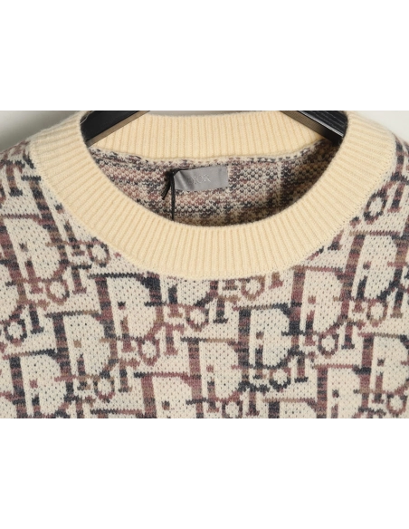 Dior monogram jacquard crew neck sweater,Cheap Replica Reps Dior