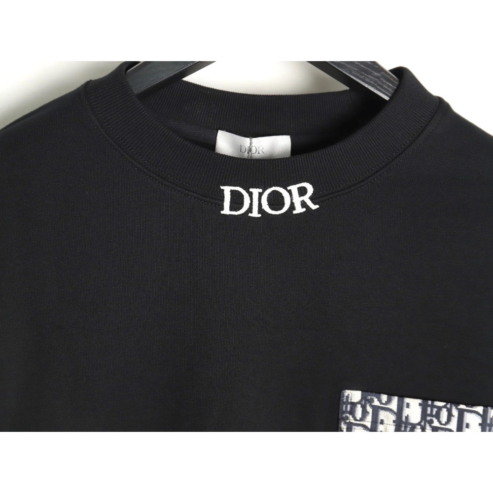 Dior Pocket monogram patch embroidered crew neck sweatshirt,Cheap Replica Reps Dior