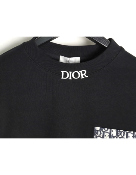 Dior Pocket monogram patch embroidered crew neck sweatshirt,Cheap Replica Reps Dior