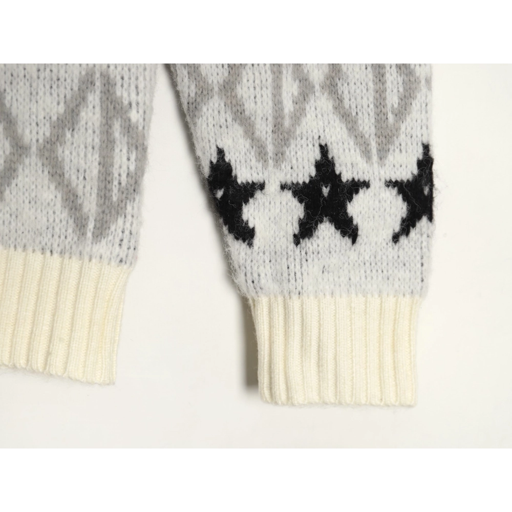Dior all over star print wool crew neck sweater,Cheap Replica Reps Dior